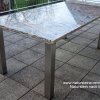 maßgefertigter Tisch Granit Juparana/ Edelstahl