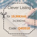Coupon Clever Listing für 19,90€/mtl. statt 24,90€/mtl.