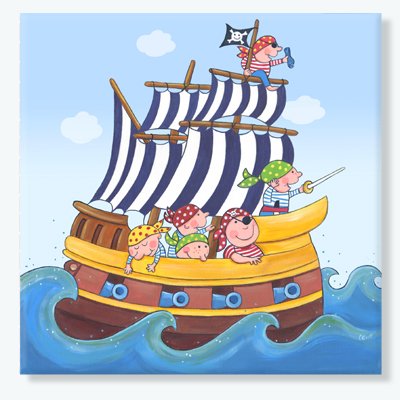 Bilder Kinderzimmer - Piratenschiff Leinwandbild