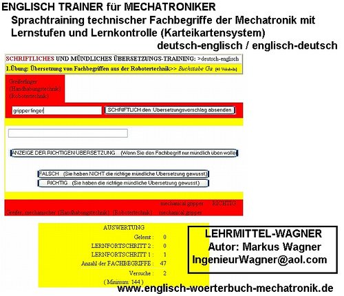 ISBN 3000238719:Englisch Trainer für Mechatroniker(Wörterbuch-Fachbegriffe-Übersetzungen)